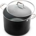 20QT Nonstick Ceramic Stock Pot with Tempered Glass Lid, Cool Touch Handles, Induction Ready – Large Cooking Soup Pot for Chili, Pasta, Stew, Easy Cleanup, 20 Quarts