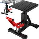 JFG RACING Motorcycle Dirt Bike Stand 1000Lbs Capacity Lift Jack Hoist Table Height Adjustable Lifting Stand Ideal for Dirt Pit Bike Repair&Maintainance,Dirt Bike Accessories (Red)