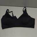 OEAK Womens Deep V Bras Wireless Comfortable Bra Supportive No Underwire Bras Tshirt Push Up Bralettes Plunge Seamless Bra (Black, L)