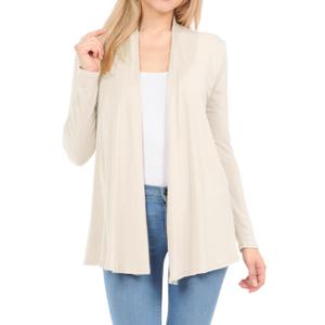 Pastel by Vivienne Women's Long Sleeve Jersey Cardigan X-Large Cream (White, XL)