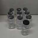 novelinks 32 oz Plastic Mason Storage Jars with Lids, 12 Pack BPA-Free Clear Plastic Jars with Lids 32oz, Leak-Proof Plastic Quart Containers for Kitchen and Home Use (Black)