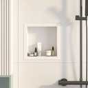 Bathroom Medicine Cabinet Recessed,12x12 White Shower Niche for Shower Wall, Surface Mount Medicine Cabinet, Small Bathroom Wall Cabinet, Recessed Wall Niche for Over Toilet Storage/Living Room