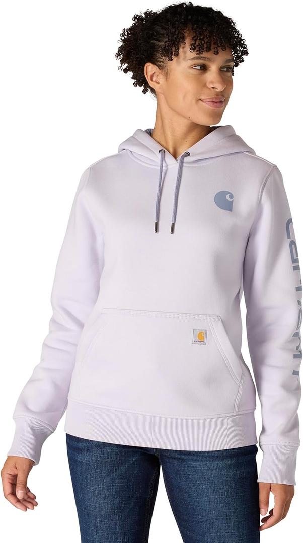 Carhartt Women's Relaxed Fit Midweight Logo Sleeve Graphic Sweatshirt S