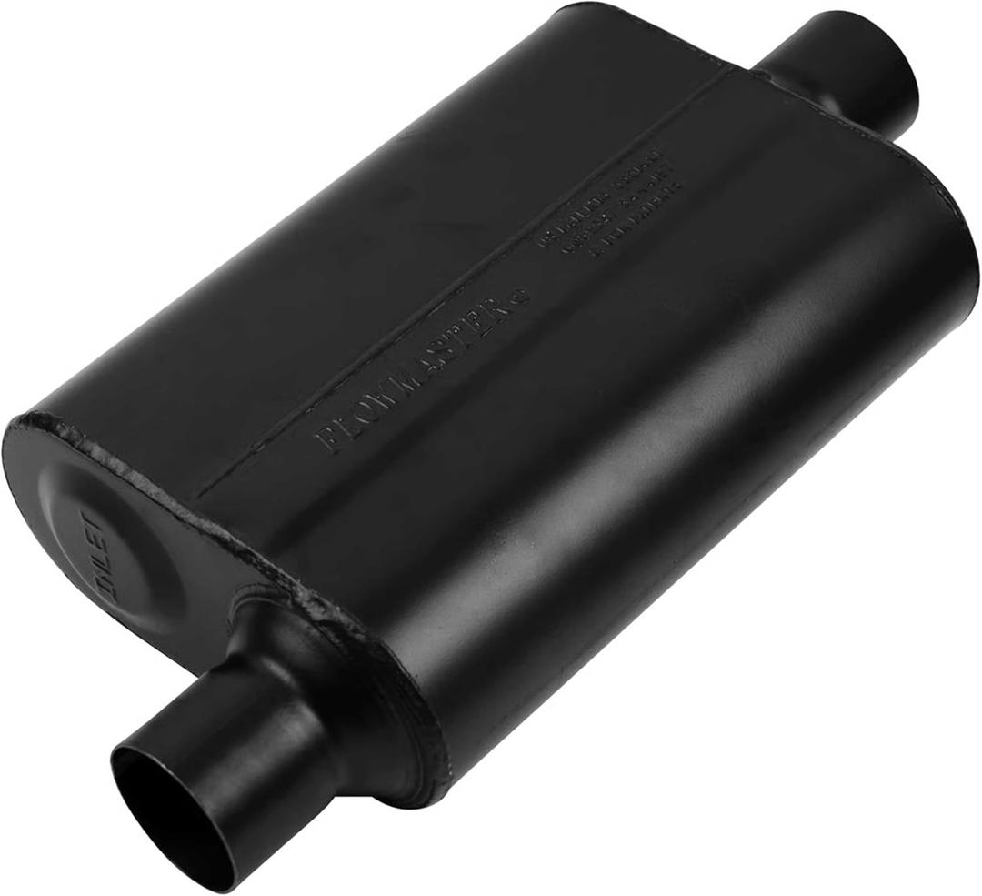 Flowmaster Super 44 Series Chambered Muffler – 2.50” - Offset In/Center Out – Aggressive Sound – 16 Gauge Aluminized Steel - For Classic & Late Muscle Cars, Street Rods, Trucks, SUVs (942546)