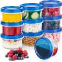 Soelomu 8 oz Freezer Storage Containers with Twist Top Lids, 10 Pack Reusable Meal Prep Containers Plastic Stackable Leakproof Food Storage Containers for Soup, Sauce, Salad, Leftover, Oats