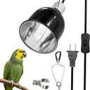 GlowUp Bird Cage Light Fixture Combo Kit, Deep Dome Lampshade with 2.4% UVB Bulb 20W, Bird Light for Captive Birds, Reptiles