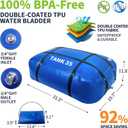 TPU Water Storage Bladder, 35 Gallon Portable RV Fresh Water Tank, Food Grade BPA Free Collapsible Flexible Container for Drinking, Camping, Irrigation & Emergency-Hurricane, Drought, Fire (3/4 GHT)