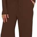 Darong Women's 2 Piece Outfits Lounge Sets 2026 Long Sleeve Tops Wide Leg Pants Casual Matching Set Large