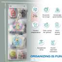 Room Hanging Storage Organizer, Fun & Colorful Storage & Organization for Clothes, Toys, & More. Wall & Door Attachable, Water-Resistant, Ideal for Kids' Room, Locker Kindergarten or Playroom (Gray) (Grey)