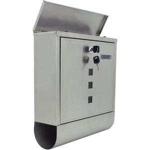 ALEKO SMB-03 Wall Mounted Mail Box with Retrieval Door 2 Keys & Newspaper Compartment