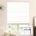 LazBlinds No Drill Cordless Roman Shades for Windows, 32" W x 60" H, White