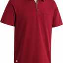 Mens Long and Short Sleeve Polo Shirts Pocket Casual Solid Cotton Blend Drop Cut Collared Polo Shirts for Men (S)