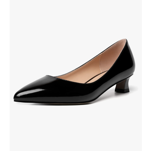 AMBELIGHT Womens Slip On Solid Casual Pointed Toe Office Suede Kitten Low Heel Pumps Shoes 1.5 Inch 9.5