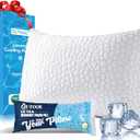 QUTOOL Cooling Pillow for Sleeping Shredded Memory Foam CertiPUR-US Certified, Soft and Supportive Adjustable Pillow for Side, Back, Stomach Sleeper, Hot Sleeper Solution