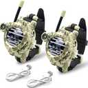 Walkie Talkies Watch Rechargeable, Spy Watch Army Toys for Kids, 7 in 1 Digital Watch Walkie Talkies with Flashlight, Cool Spy Gadgets for Boy Girls Outdoor Game (Camo)