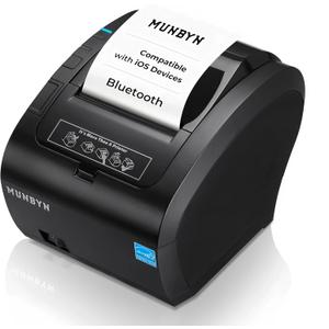 MUNBYN Bluetooth Thermal Receipt Printer P047, 80mm POS Printer, Thermal Printer with USB Serial Ethernet, Bluetooth, Support Android Windows PC iOS (Do Not Support Paypal Doordash Grubhub Vagaro) (Black)