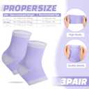 Tarpop 3 Pair Ankle Compression Sleeves for Kids Ankle Brace Compression Sleeves Foot Arch Sock for Girls Sports Running Dance Fitness Gymnastics (Purple, Medium)