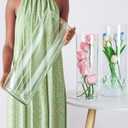 Extra Large Acrylic Cylinder Clear Vase for Floor, Tall Big Wide Mouth Plastic Unbreakable Hurricane Flower Vases of 3 for Home Decor (D 8" X H 19.7", D 6", D 4.8" + 2 Holder),D 8" X H 19.7" Clear