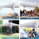 MAOO 10x10 Pop Up Canopy Tent with Sidewall, Easy Setup Instant Outdoor Canopy, 210D Silver Coated Waterproof UPF 50+ Sun Shade Shelter, Heavy Duty Steel Frame, Roller Bag,Khaki (White)
