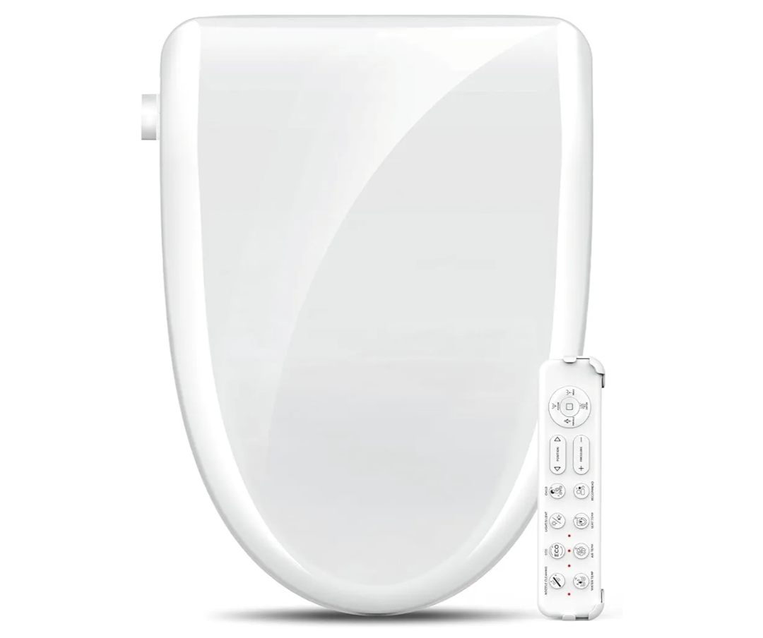 Electric Bidet Toilet Seat, Heated Toilet Seat Elongated with Instant Warm Water & Dryer, Feminine & Front Rear Wash, Wireless Remote, Self-Clean Nozzle, Slow Close Lid, Upgraded Silent ECO Child Mode