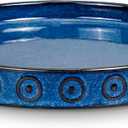 Plant Water Catcher Tray - Ceramic Plant Saucer for Outdoors 7.5 Inch Plant Pot Saucer Plant Drip Tray for Potted Plants Drainage Decorative Round Flower Pot Saucer Blue