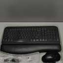 SABLUTE Ergonomic Wireless Keyboard and Mouse Combo - Wave Keyboard with Soft Leather Wrist Rest, Resistant Keys, RGB Backlit Rechargeable Set for PC/Mac/Chromebook (Black)