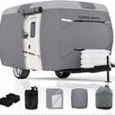 Umbrauto Fiberglass Travel Trailer Cover Fits 13'-16' Trailers, Upgraded 7 Layers Top Camper RV Cover with Windproof Strap,Adhesive Repair Patches, Fiberglass RV Cover, Fits 13-16FT