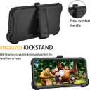 for Samsung Galaxy S24 FE 5G Case, S24 FE Heavy Duty case, [Belt Clip Holster] [Glass Screen Protector] [Military Grade Protective ] [Shockproof] [Dropproof] [Dust-Proof] (Black)