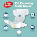 Simple Solution Disposable Dog Diapers for Female Dogs, True Fit, Absorbent, Leak Proof with Wetness Indicator, XL Puppy & Doggie Period Pad and Pee Diaper, for Large Pets, 18-27 Inch Waist, 12 Count