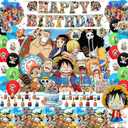 Anime-Themed Birthday Party Decorations Set – Birthday Party Supplies with Banner, Foil Balloons, Printed Balloons & Party Favors