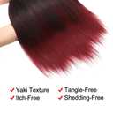 Pre Stretched Braiding Hair Extensions 26 Inch 6 Packs Ombre Burgundy Braiding Hair Prestretched Synthetic Soft Hot Water Setting Crochet Braids Hair Extension for Women-1B/900#