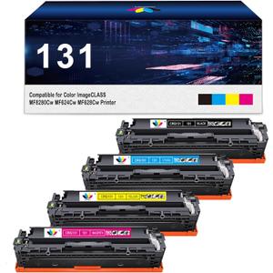 131 Toner Cartridge Replacement for Canon 131 for Color ImageCLASS MF8280Cw MF624Cw MF628Cw Printer ( Black, Cyan, Magenta, Yellow,4 Pack)