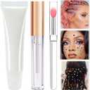 Face Body Glue for Gems Rhinestones, Glitter Glue Long Lasting Hair Adhesive, Designed for Eye Jewels Face Gems Hair Body Glitter Makeup