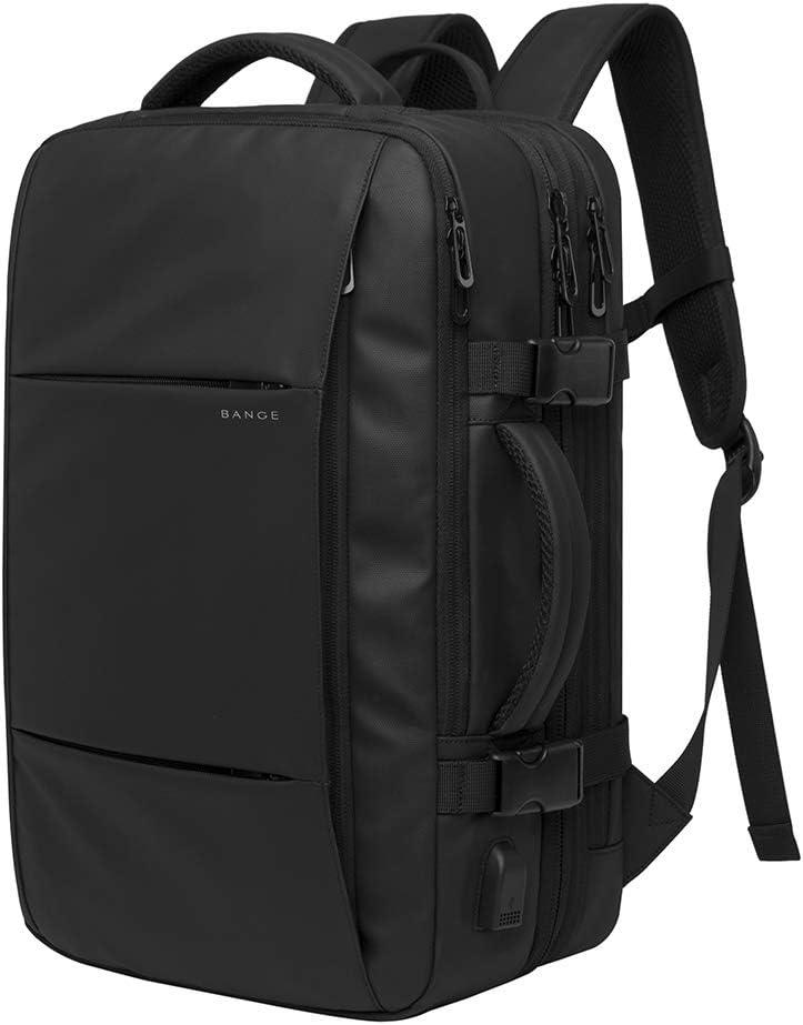 Petfu Travel Backpack Business Anti-Theft Laptop Rucksack Fits 15.6 inch with USB Charging Port Water-Proof College High School Bags for Men Women, Black