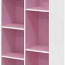 Furinno 7-Cube Reversible Open Shelf, White/Pink 11048WH/PI