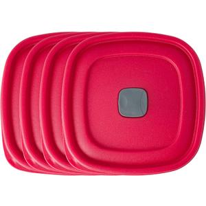 3/5/7 Cup Replacement Lids for Rubbermaid Food Storage Containers Steam Vent (4-Pack, Red)