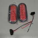 6" Oval LED Trailer Lights Kit, 2PCS Waterproof Stop/Turn/Brake Tail Lights with 10 LED Markers for Truck, RV, Boat, Trailer (Red) DOT Compliant