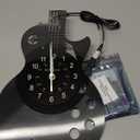 KingLive Music Wall Clock, Guitar Vinyl Clock, LED 6-Color Art Night Light Home Decor, Music Instrument Clocks Halloween for Men Guitarist