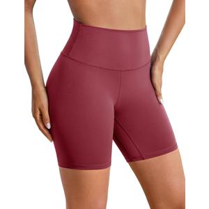 BAYDI Clouduxi Biker Shorts for Women 6" High Waisted Workout Gym Running Shorts Womens Buttery Soft Yoga Pants (Red, S)