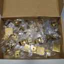 Ravinte 25 Pack Square Brushed Brass knobs Cabinet Kitchen Hardware Dresser Drawers Cabinet Door Knobs with Screwdriver