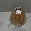 Small Rattan Lamp Shades Set of 2, Boho Lamp Shades for Table Lamps, 5.5" Top x 10" Bottom x 6.6" High, Wicker Lampshade Replacement for Bedroom, Hand Woven, Spider, Bulb Clip Adapters Included