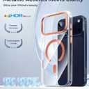 Maledan for iPhone 17 Pro Max Case - Clear Magnetic 17 Pro Max Phone Case with Magsafe, Camera Control, Aluminum Camera Frame, Military Grade Protection Phone Cover for iPhone 17 Pro Max Clear Orange