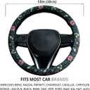 Wild Flowers Steering Wheel Cover Auto Steering Wheel Protector, Anti-Slip, Breathable, Absorbing Sweat, Universal Floral Car Accessories 14.515 inch,Fit for Most Car, Trucks, SUV