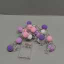 Indoor Star String Lights 6.56 Feet - 20 LED Battery Operated Fairy Lights With Pom Poms - Warm White and Colorful Decor for Home, Bedroom, Kids Playhouse, Holiday, Christmas