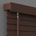 Lumino - 2" Cordless Flat Slat Faux Wood Window Blinds for Home - 22" W x 36" L - Walnut, Faux Wood Blinds for Indoor Windows, Venetian Room Darkening Blinds