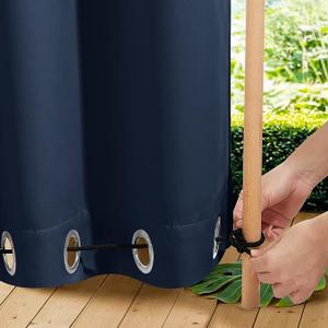 Outdoor Curtains Waterproof Grommet Top 2 Panel - Blue, 80x80