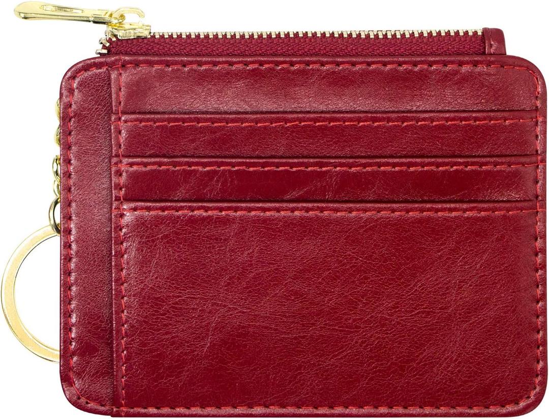 Padike Wallet for Women, Slim Credit Card Holder, Compact Size Minimalist Wallet (Red)