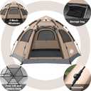 ADSMART Instant Tents for Camping 2-3 Person Tent Waterproof Easy Setup Sets Up Backpacking Tents with Carry Bag for Outdoor Hiking
