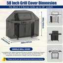 Grill Cover for Outdoor Grill, 58'' Grill Cover, 500D Heavy Duty Tear Resistant Grill Covers, Waterproof Windproof with Buckle BBQ Cover for Weber Genesis Blackstone Charbroil and More