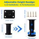 4 Pcs Adjustable Height Furniture Support Legs [with Screws] 3.15-4.72 inch, Metal Heavy Duty Furniture Replacement Legs for Chair/Bed/Sofa/Cabinet/Couch/Dresser/Bed/Table (Black)